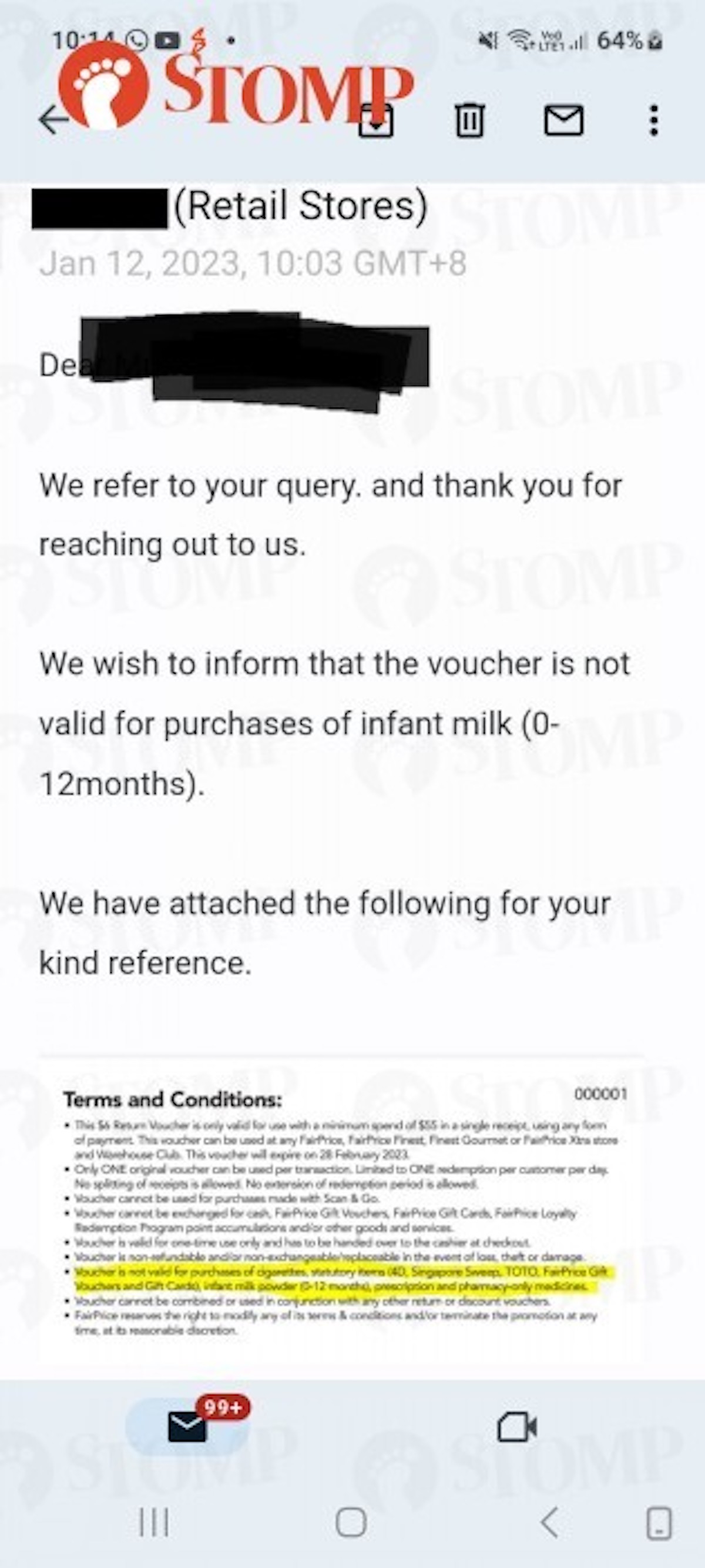 Can CDC vouchers be used to buy infant milk powder? NTUC FairPrice